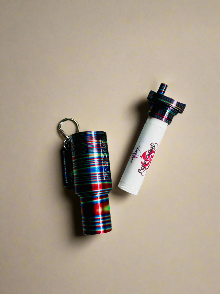 Tumbler Style Lip Balm Holder Keychain