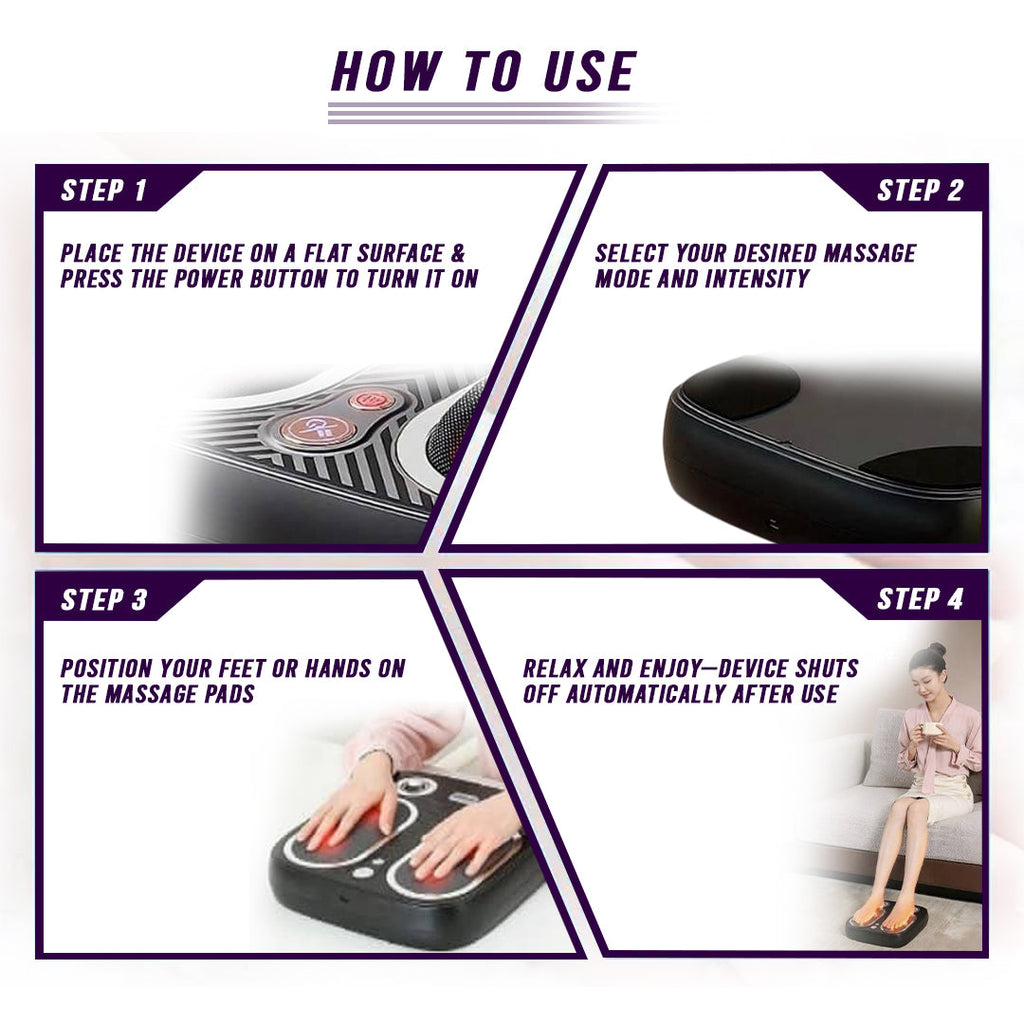 Stress & Pain Relief Foot Massager w/Heat- Deep Tissue, Circulation & Relaxing